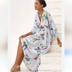Anthropologie Carolita puff sleeve Floral Maxi Dress